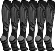 [AZIDWERYQ] Compression Socks 3Pairs Soft & Breathable Athletic Compression Socks Moisture-Wicking Running Socks Knee High Socks for Running, Athletic, Medical and Travel