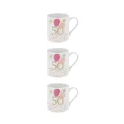 3PK Gibson Gifts Rush Birthday Ladies 50th Mug R 250ml Drinking Cup w/ Handle