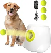 Automatic Dog Ball Launcher, Interactive Dog Ball Thrower Machine with Adjustable 10-30Ft Distance, Includes 3 Mini 2-Inch Tennis Balls, Perfect for Small Dogs Indoor & Outdoor, Light Green