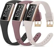 [3 Pack]Slim Bands forFitbit Charge 4 Bands & Fitbit Charge 3 Bands Women/Men, Soft Silicone Slim Thin Narrow Sport Wristband for Fitbit Charge 4 / Fitbit Charge 3 / Charge 3 SE