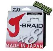 Daiwa J Braid 150M - 300M Spools Multi Coloured or Chartreuse