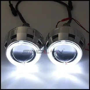 汽車LED大燈 H1 H4 H7 9005 9006 LED 魚眼透鏡 雙光源 遠近燈 天使眼光圈 一組兩顆