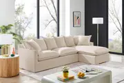 Brosa Palermo 3 Seater Modular Sofabed with Right Chaise - Classic Cream