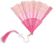 [Healeved] Vintage Style Hand Fan Handheld Fan for Martial Arts Weddings and Tea Parties Travel Friendly Souvenir with Classic Cloud Motif Lightweight and Durable