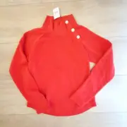 Crewcuts Girls Button Neck Pullover XL Red BU390