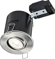 Knightsbridge 230V IP20 Tilt GU10 Fire-Rated Downlight Brushed Chrome