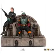 Iron Studios Star Wars The Mandalorian Deluxe Art Scale Statue 1/10 Boba Fett & Fennec on Throne 23 cm