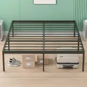 Advwin Double Metal Bed Frame Upholstered Platform Foundation Mattress Base Support Black