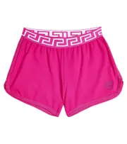 [Versace Kids] Versace Kids Greca cotton-blend jersey shorts Y 4 pink