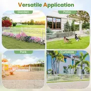 Costway 2PCS Garden Fence Guardrail Panel Durable Fence Screen Panel White