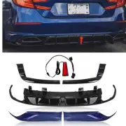 For 18-22 Honda Accord Yofer Rear Diffuser & LED + Blue Side Trim Cover Trim USS (for: Honda)