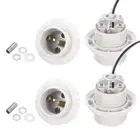 4 Set E27/E26 Light Bulb Socket Lamp Base Full-thread Holder White
