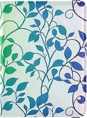 [Amooorous] Vintage Rattan Leaf Print Colorful Leather decorative passport holder for travel women Vaccine Case Protector Cover Passport Cover Lightweight, Vintage rattan leaf print colorful, 1 size