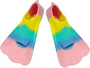 Kids Swim Fins, Short Fins Swimming Flippers for Lap Swimming, Youth Fins Swim Training Fins for Children Girls Boys Beginners
