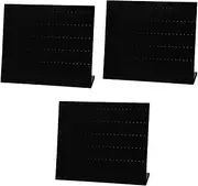 3pcs Stud Holder Earring Tower Display Jewelry Organizer Storage Desktop Shelf Earring Holder Organizer Peg Monitor Stand Earring Jewelry Holder Wooden Rack Necklace Velvet1478 (Color : Blackx3pcs,
