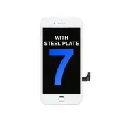Aftermarket LCD Screen with Steel Plate for iPhone 7 - White with Tool Kit