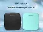 Emerson EFC-5001 Portable Mini Fridge Cooler XL - Holds 12 Cans, Turquoise