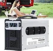 1500W Pure Sine Wave Power Inverter 12v/24v/48v/60v/72v DC to 110v/230v AC Converter, Peak 3000W Outlets, Low Frequency Solar Power Inverter Converter for Home, RV, Camping(Size:60V to 230V)