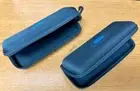 Set of 2 (two) Black Hoya Eyeglass Hard Cases - Zipper Closure Carry Box w/ Clip