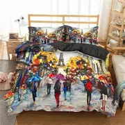 f1278 Bed Sheets Eiffel Tower Bedding Set,Duvet Cover Comforter Bed Set Quilt Cover Pillowcase,King Queen Twin Size Boys Girls AdultsBed Sheets Rt12
