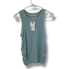 NEW Rebellious One Light Blue Tank Top Medium Ruched Ribbed Sleeveless Layer