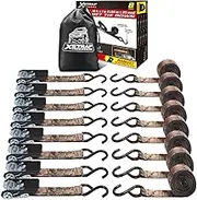 XSTRAP STANDARD Ratchet Straps, 900 LB Break Strength, 8-Pack 10FT Ratchet Tie Down Straps Set for Motorcycle Straps Tie Downs, Appliances, Lawn Equipment, Logistic Cargo Straps for Trucks(Camouflage)