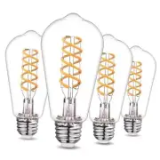 4Pack LED Lights Bulbs, Vintage LED Edison Bulbs 60 Watt Equivalent, ST58