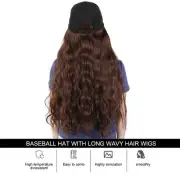 Baseball Hat With Long Wavy Hair Wigs Fashion Women Girl Hat Wig Light Brown BX5