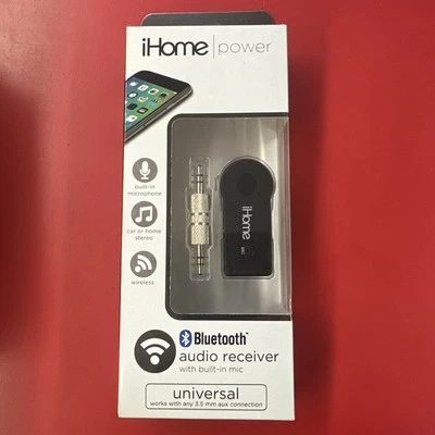 iHome Bluetooth Wireless Audio Receiver Adapter W/Mic 3.5MM NIB