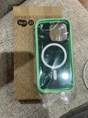 Genuine Tech21 Case for iPhone 14 Pro Magsafe Compatible EvoTint Green+ Glass