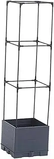Perfk Tomato Planter Box with Trellis Tomato Cage Simple Self Watering Raised Garden Bed Flower Pot for Cucumber Home Deck Backyard, 3 Tiers