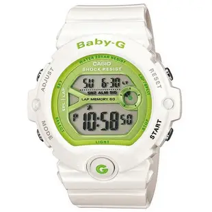 【CASIO】卡西歐 Baby-G 簡約時尚 多功能 100米防水 運動電子錶 BG-6903-7D 白/綠