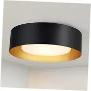 Modern Black and Gold Flush Mount Ceiling Lights, Glass Round Ceiling