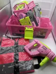 Deejoy Tool Set with Tool Box & Electronic Toy Drill, Pretend Play Kids