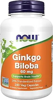 NOW Ginkgo Biloba 60 mg,240 Veg Capsules
