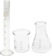 3pcs Chemistry Beaker Glass Set Glass Graduated Measuring Cylinders Glass Erlenmeyer Flask Scientific Conical Flask Chemistry Graduation Gag
