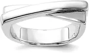 [JewelryWeb] 925 Sterling Silver Flat Top Ring 6mm Wide Band Style-Ring for Women