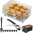 Air Fryer Tray Dehydrator Rack Basket Stainless Steel Stackable Baking