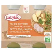 Babybio Midi Jars - 8 + months - Potatoes, Peas, Ham - ORGANIC 2X200G
