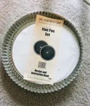 pampered chef NEW 2 flan pans set instruction book model #1700 metal tin pastry