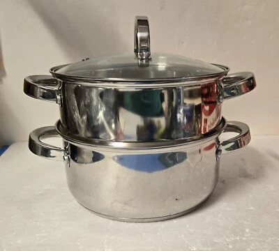 Oster Double Boiler Stainless Steamer Set – 3 qt. (2,84L) - 4 Pieces - New