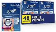 Juven Therapeutic Nutrition Drink Mix Powder for Wound Healing, Includes Collagen Protein, Fruit Punch, 48 count