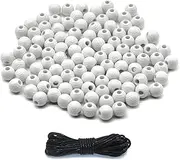 120 Pieces Golf Ball Beads Acrylic Sports Beads with Big Hole and 4.37 Yards Waxed Cord for Bracelets Necklaces Earrings Hair Ties Keychains Craft Making