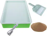 WOONEKY 1 Set Sand Painting Kit Creative Art Light Box Sand Table for Montessori Learning Develops Coordination Motor Skills Safe Sensory Play Board