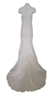 Nicole Miller Women's Gown Wedding Dress Lace Linen Size 4 Small NWT $1800