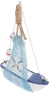 ADOCARN Wooden Sailboat Model Mediterranean Style Decorative Sailing Ship Ornament for Home
