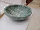 Amezonite Stone Wash Basin Sink, Round Agate Stone Sink, Bathroom Accessories