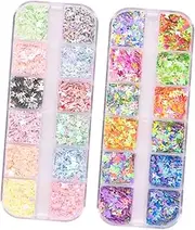 FOYTOKI Nail Art Glitter Sequins Irresistible Manicure Decor for Glamorous Nails for Parties and Crafting Includes Unique Shapes for Eye Hair Sparkle