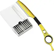 Univinlions 1 Gold Hair Thinning Razor+10 Blades Hair Removal Barber Shear Razor Hairdressing Haircut Scissor Knife Thinner Razor