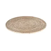 [OneWorld Collection] Paume Rattan Round Placemat White Wash